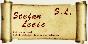 Stefan Lečić vizit kartica